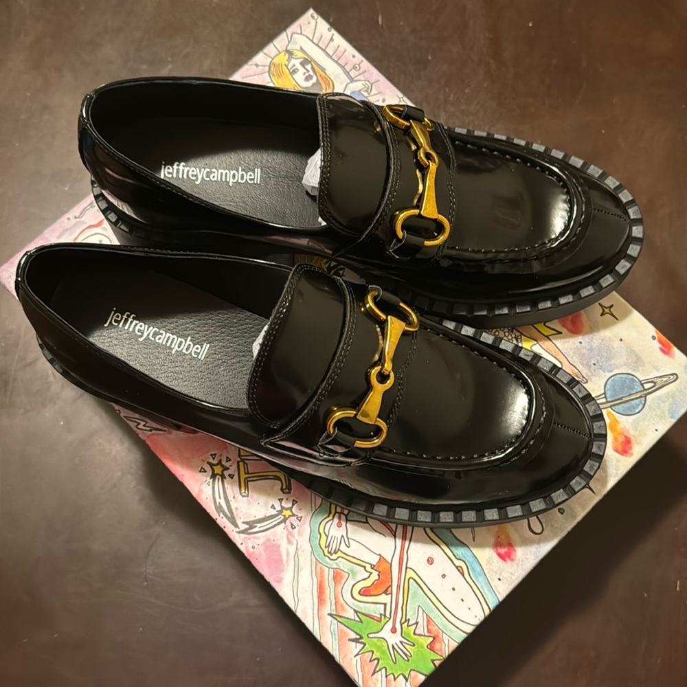 Jeffrey Campbell Portina Platform Loafer - Women size 8.5 Black